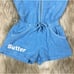 3T Butters Super Soft Summer Short Sleeve Zip-Up Romper, Blue