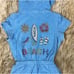 3T Butters Super Soft Summer Short Sleeve Zip-Up Romper, Blue