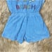 3T Butters Super Soft Summer Short Sleeve Zip-Up Romper, Blue
