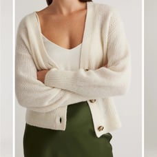 Quince Baby Alpaca-Wool Cropped Cardigan in Ivory