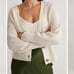 Quince Baby Alpaca-Wool Cropped Cardigan in Ivory