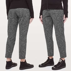 Lululemon On The Fly Pant Sz 8 *27 In Feathered Jacquard Black White / Black