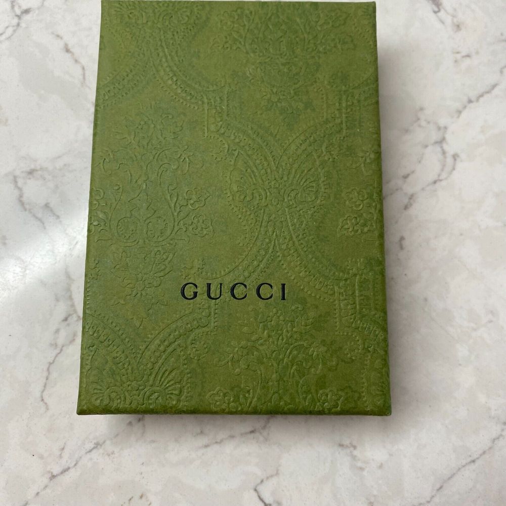 Gucci Green Damask Embossed Cardboard Mini Empty Box Only L 5 x W 3.5 x H 1.2