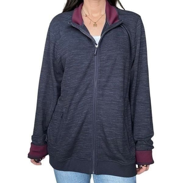 Ted Baker Blue Full Zip Sweatshirt Jacket Men’s Size 6 XL Preppy Casual Heather