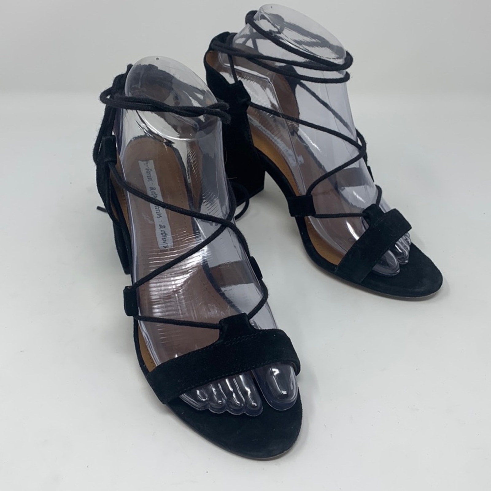 & Other Stories Black Suede Lace -Up Pumps Heels