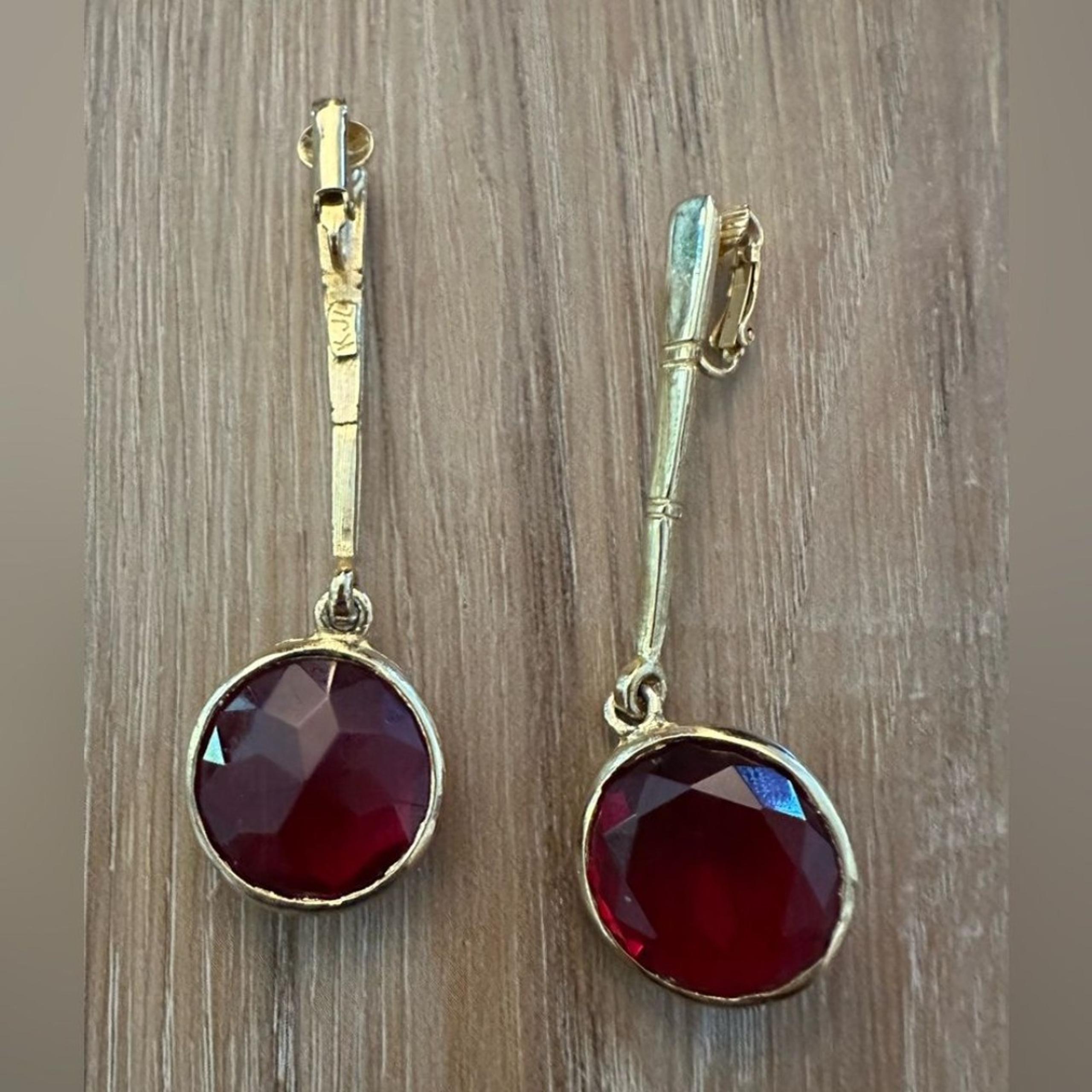 Vintage Kenneth Jay Lane (KJL) Dangle Glass Earrings Signed