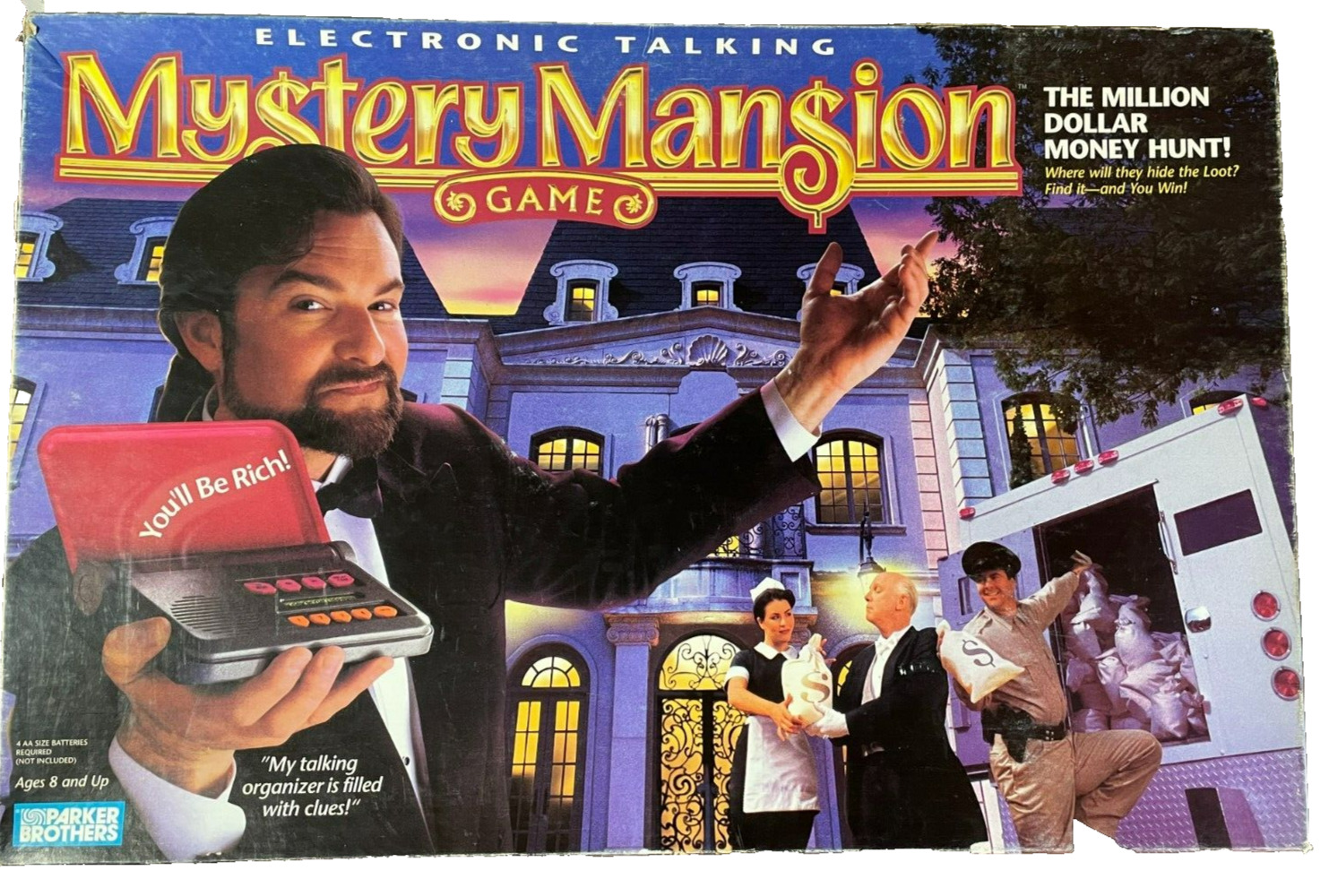 Vtg 1995 Electronic Talking Mystery Mansion Board Game 100% Complete Tested Work