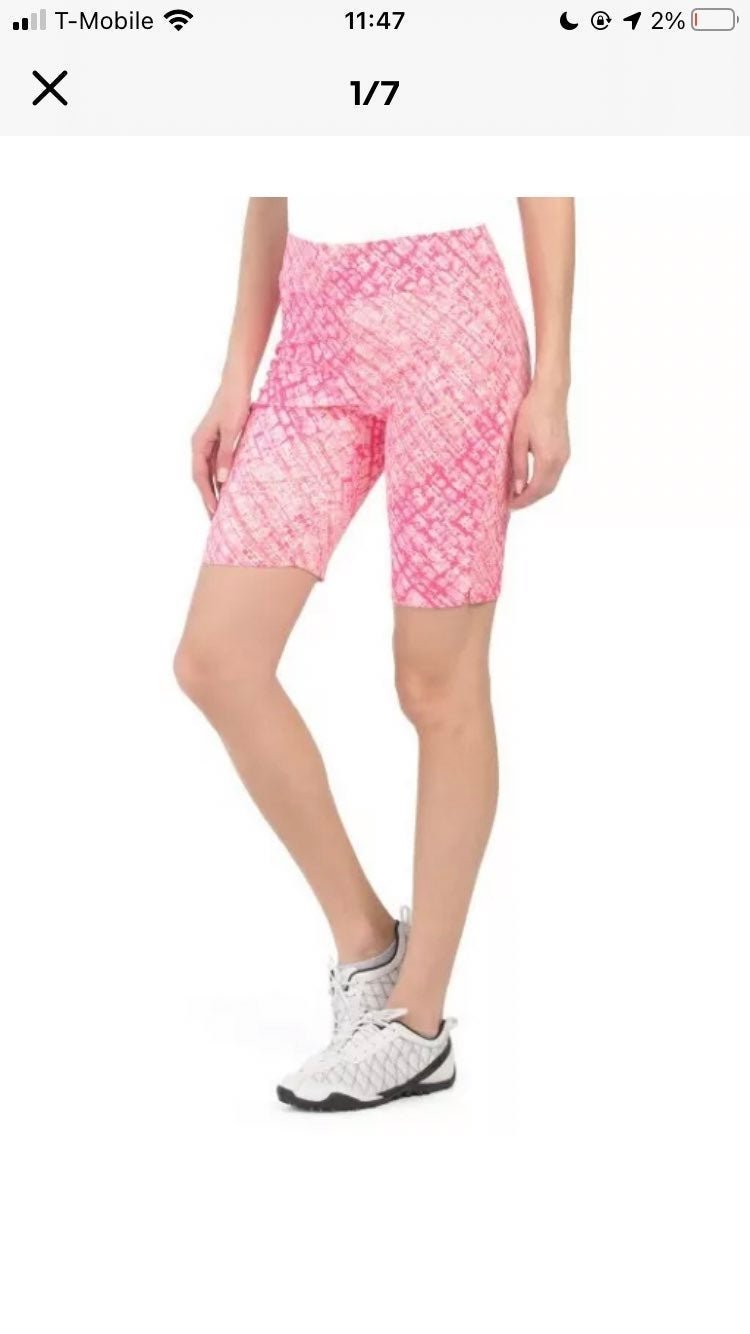 NWT IBKUL PINK CORAL Pullon Golf short 4