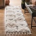 Moroccan Tassel Shag Collection Runner Rug - 2'3 x 6', Ivory & Brown,