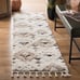 Moroccan Tassel Shag Collection Runner Rug - 2'3 x 6', Ivory & Brown,