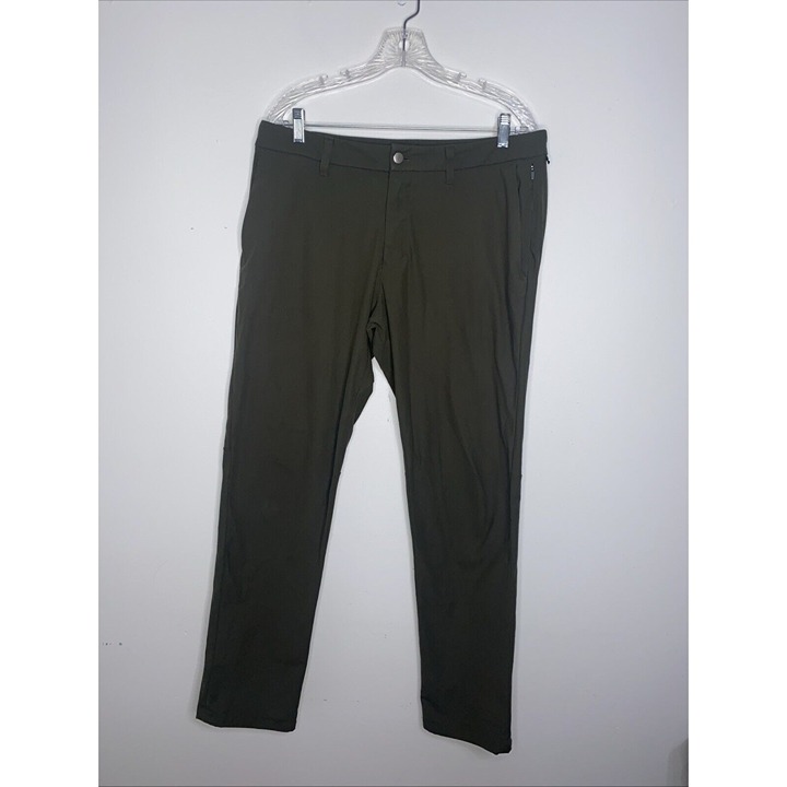 Lululemon Commission Pant Slim Fit Men's Size 34 Dark Olive Green Warpstreme