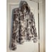 NWT Under Armour Womens Rival Terry Print LS Hoodie Ghost Gray/White Medium