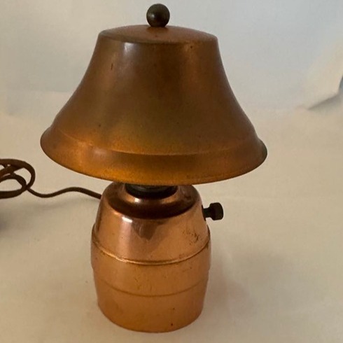 Vintage Leviton Copper / Brass Small Table Lamp 8 Tall