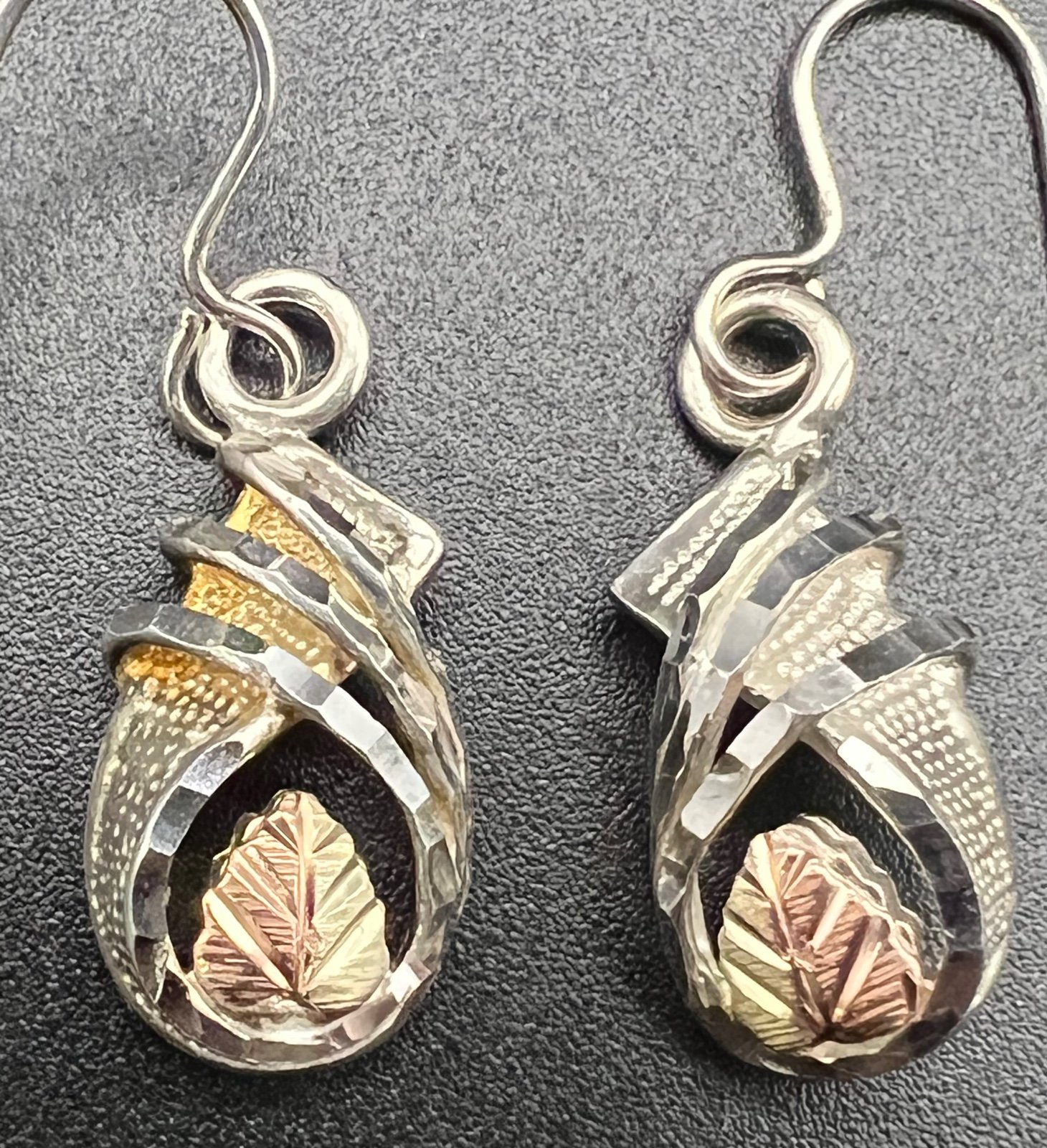 Sterling shops Silver Earrings w/ 12K gold accents