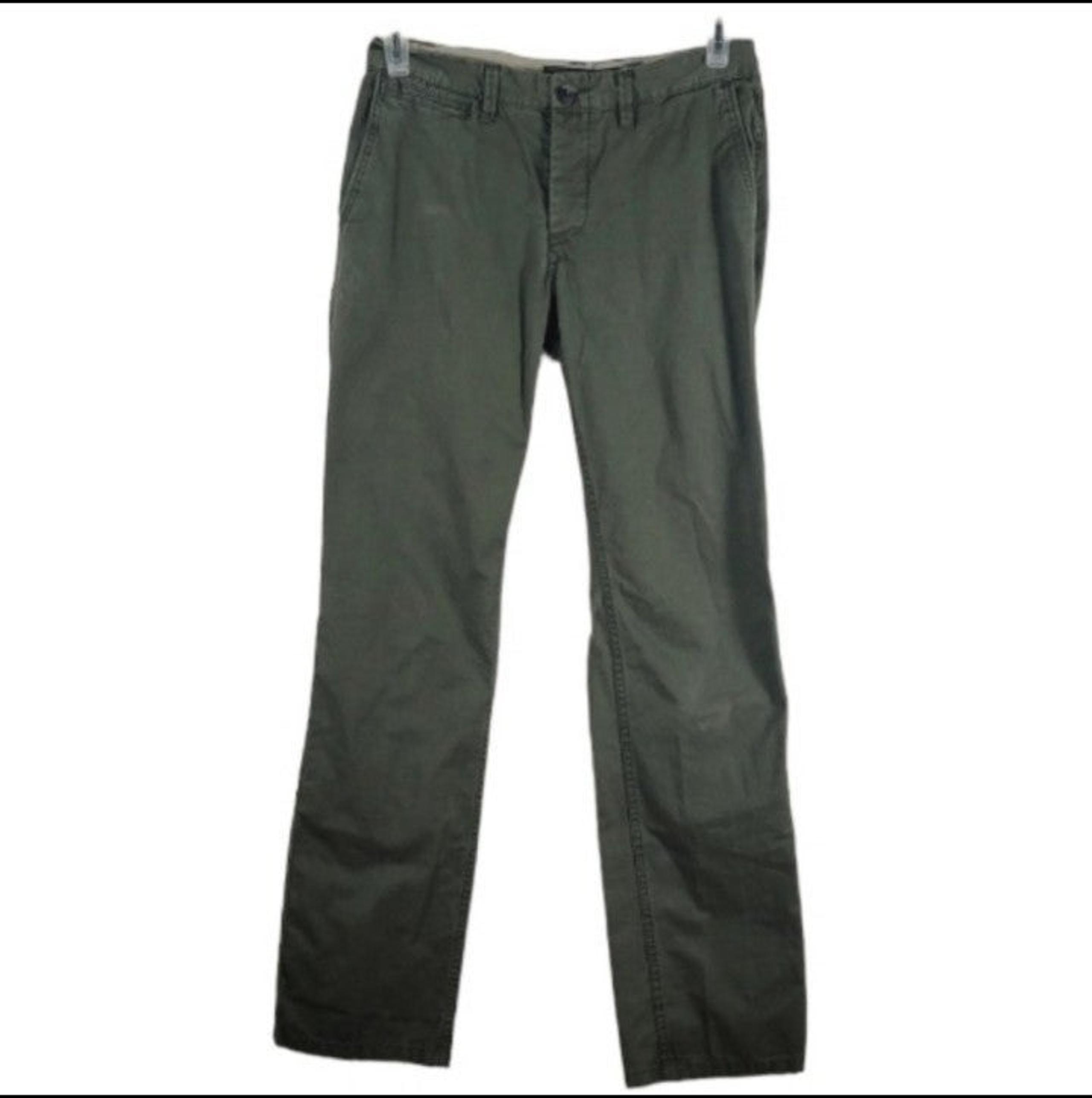H&M LOGG Mens Regular Fit Chino Khaki Pants Green Size 29
