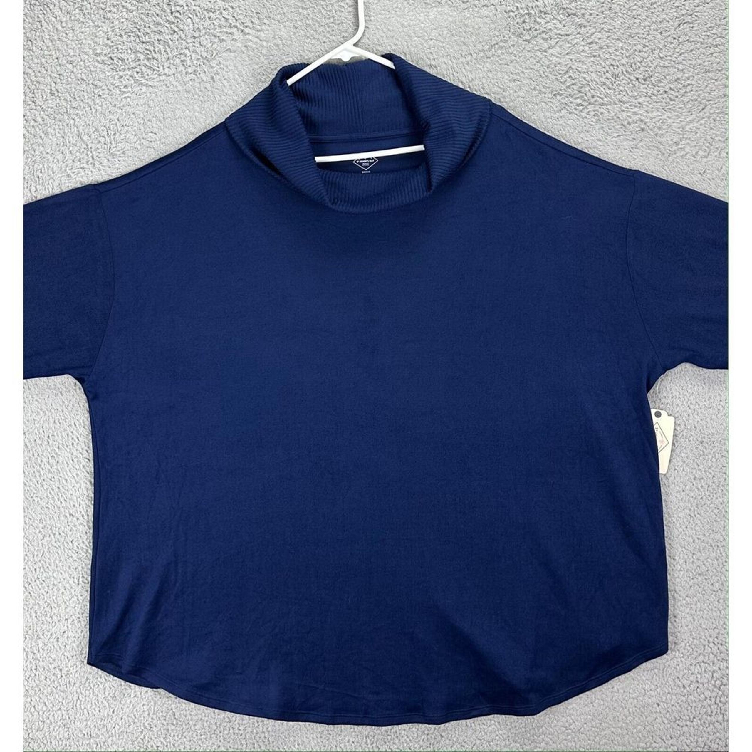 St Johns Bay Sweater Womens 3X Plus Navy Cowl Neck Pullover Stretch Ladies NEW