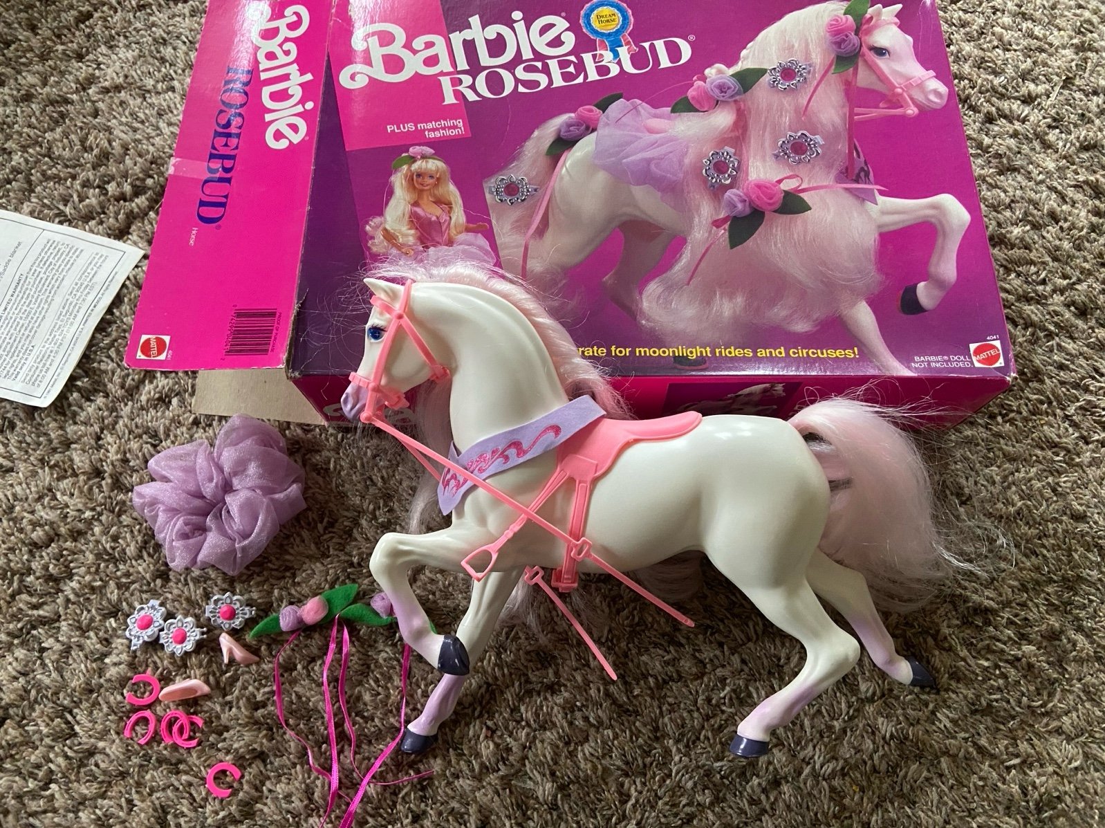 Vintage Mattel Barbie Horse: Barbie Dream Horse ROSEBUD (1991)