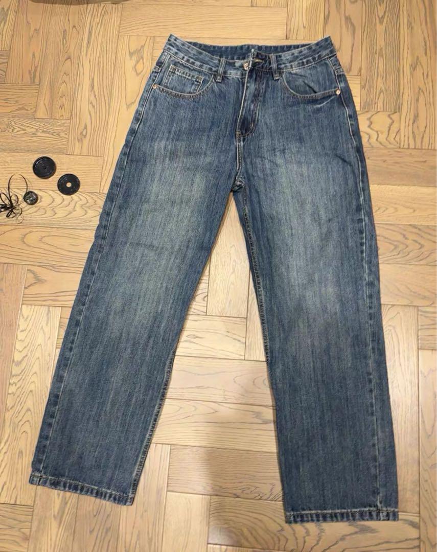 Dark blue straight jeans