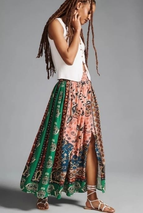 NWOT Farm Rio Anthropologie Maxi Skirt Medium