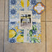 RARE NEW STOF FRANCE LEMON BLUE WHITE MEDITERRANEAN 63x118 COTTON TABLECLOTH