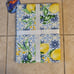 RARE NEW STOF FRANCE LEMON BLUE WHITE MEDITERRANEAN 63x118 COTTON TABLECLOTH