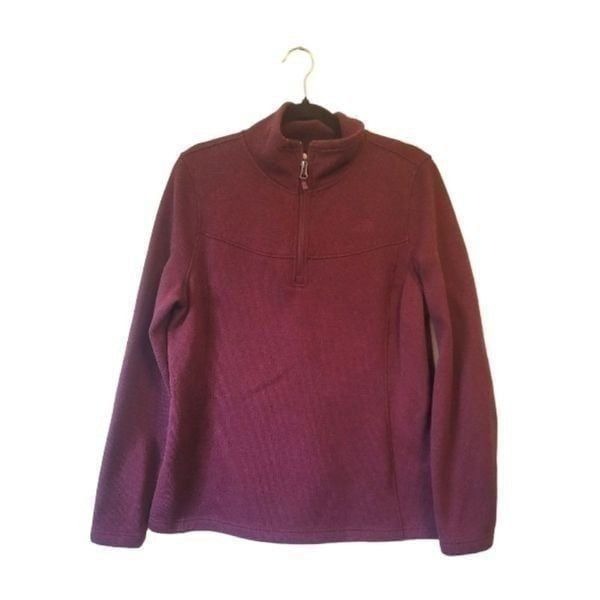 The North Face Maroon Logo Quarter Zip