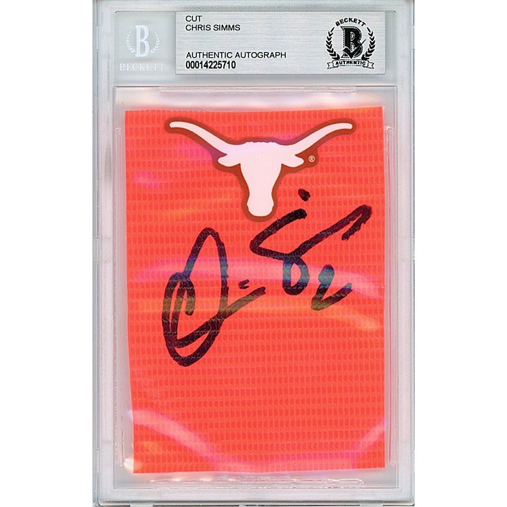 Chris Simms Signed Texas Longhorns Football Pylon Piece Beckett Slab Autograph