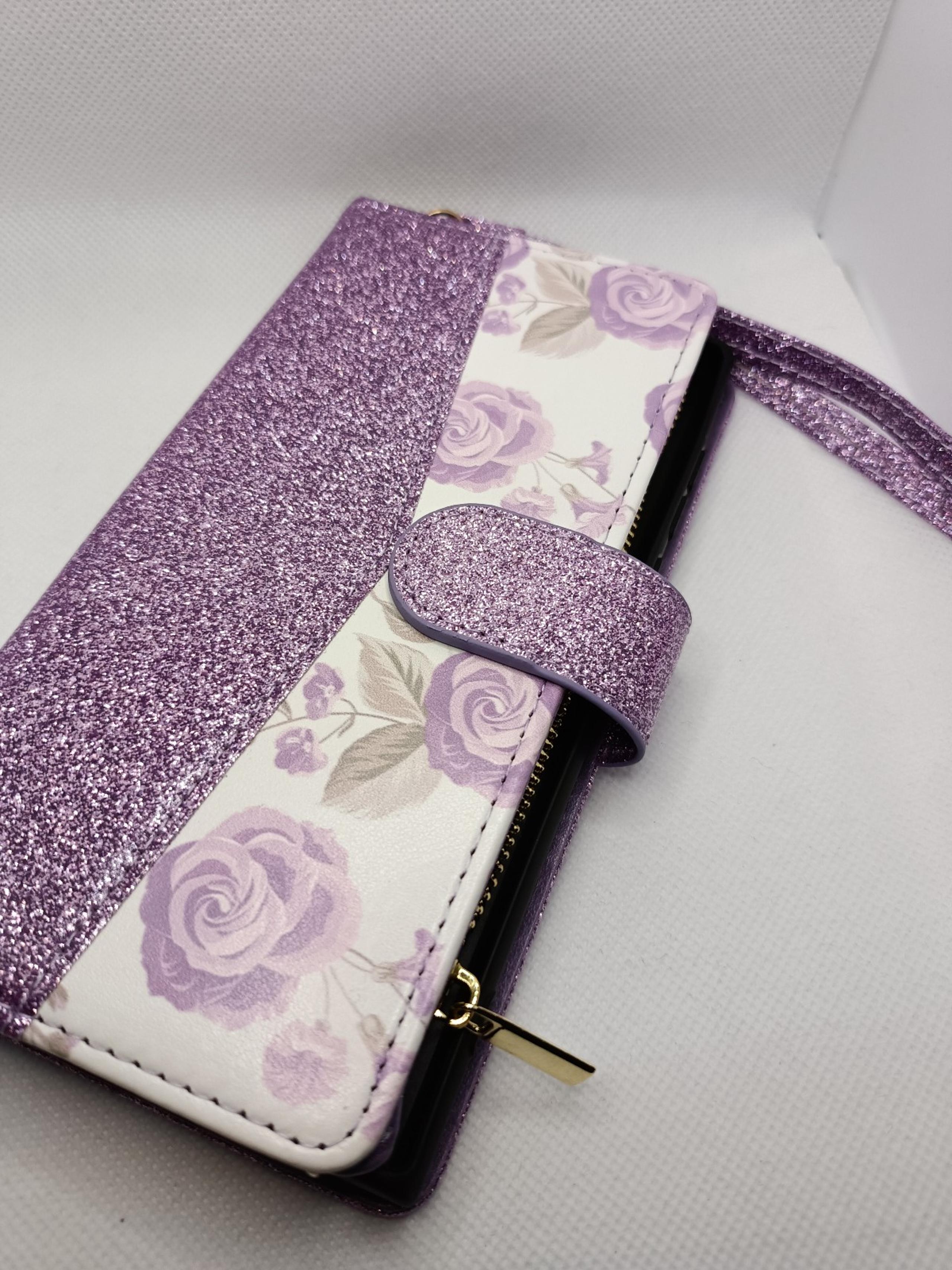 Wallet case purple Samsung S24 Ultra,flip cover phone case