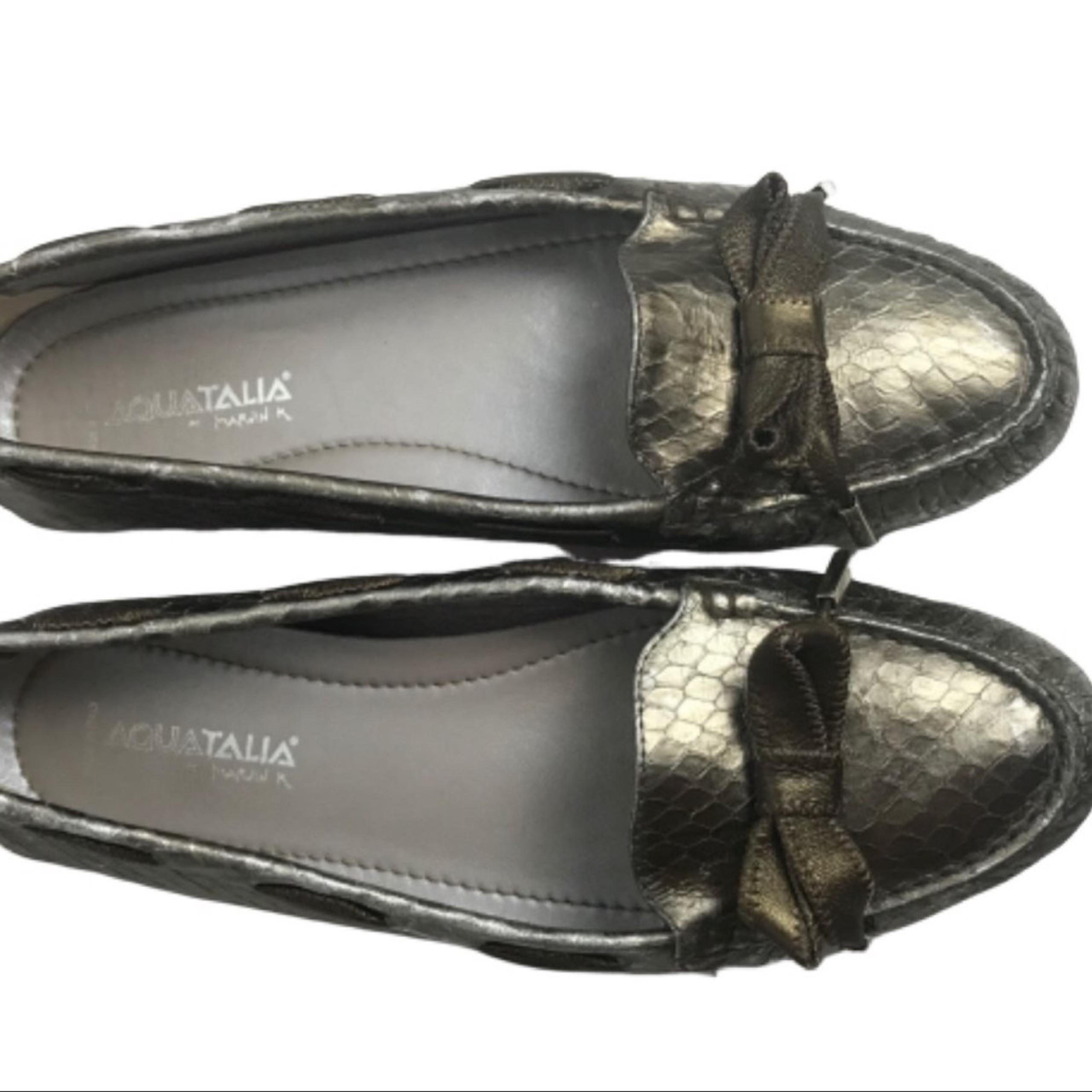 Aquatalia Arianne Pewter Metallic Snakes