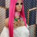 Hot pink dream straight lace wig