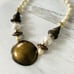 Vintage Beaded Statement Necklace Faux Pearls Mixed Metals Modern 21 Inches