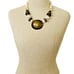 Vintage Beaded Statement Necklace Faux Pearls Mixed Metals Modern 21 Inches