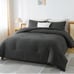 Full size dark gray comforter set soft 3 pcs