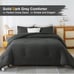 Full size dark gray comforter set soft 3 pcs