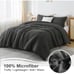 Full size dark gray comforter set soft 3 pcs