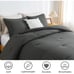 Full size dark gray comforter set soft 3 pcs