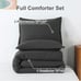 Full size dark gray comforter set soft 3 pcs
