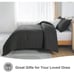 Full size dark gray comforter set soft 3 pcs