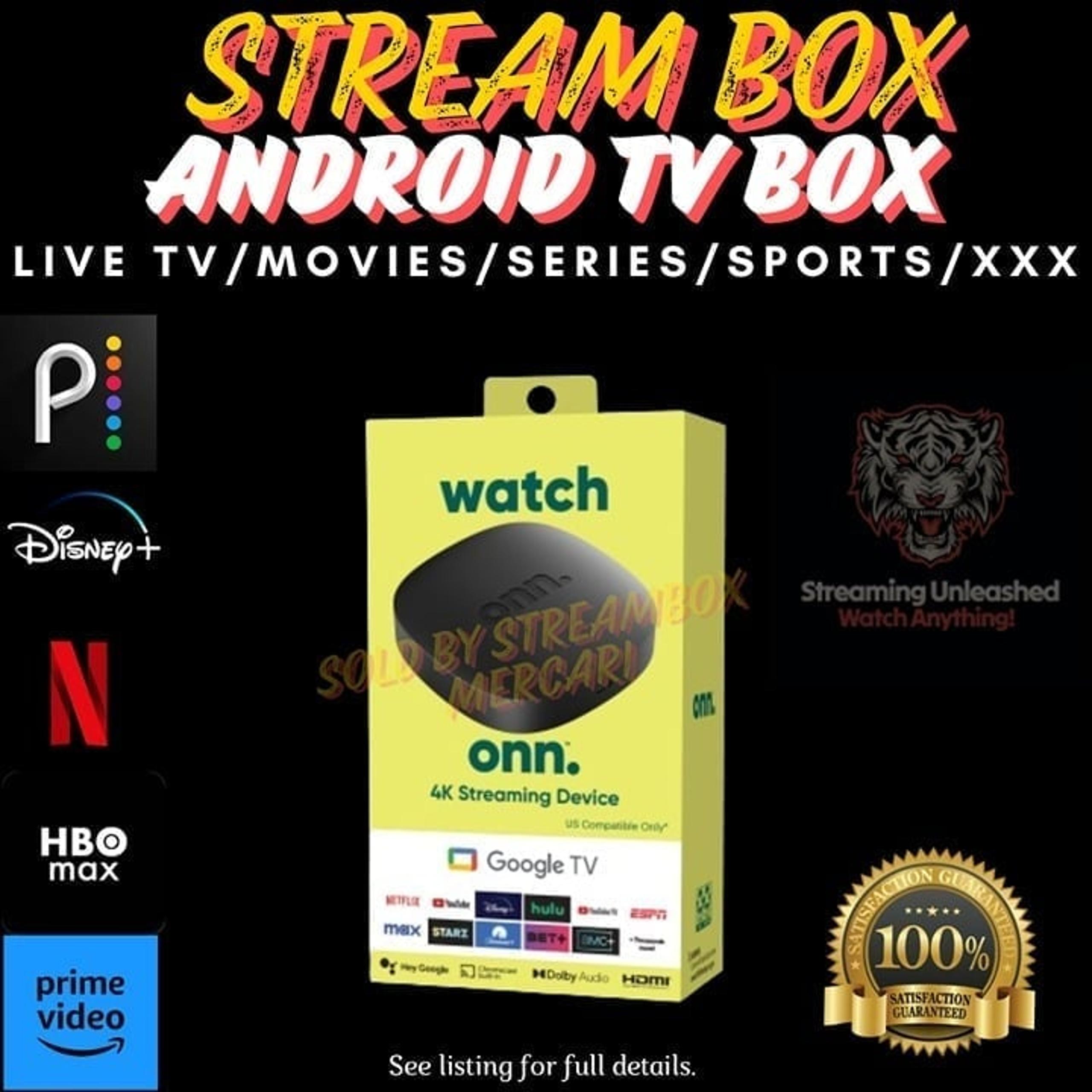 BRAND NEW!  Onn. 4K UHD Android Streaming Box(Save over $1200 yearly)