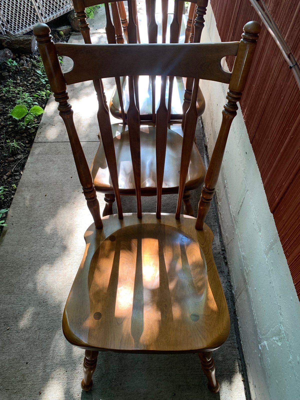 Vintage Ethan Allen maple and birch solid wood dinning side chairs set of 4