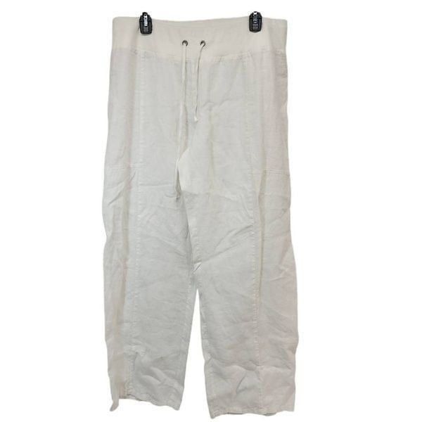 Eileen Fisher Size Large Women's 100% Organic Cotton Drawstring Waist Trouser Pa