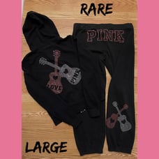 VS Pink Vintage Bling Hoodie Jogger Set