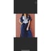 Navy Embroidered Kaftan Cover Up