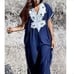 Navy Embroidered Kaftan Cover Up