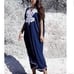 Navy Embroidered Kaftan Cover Up