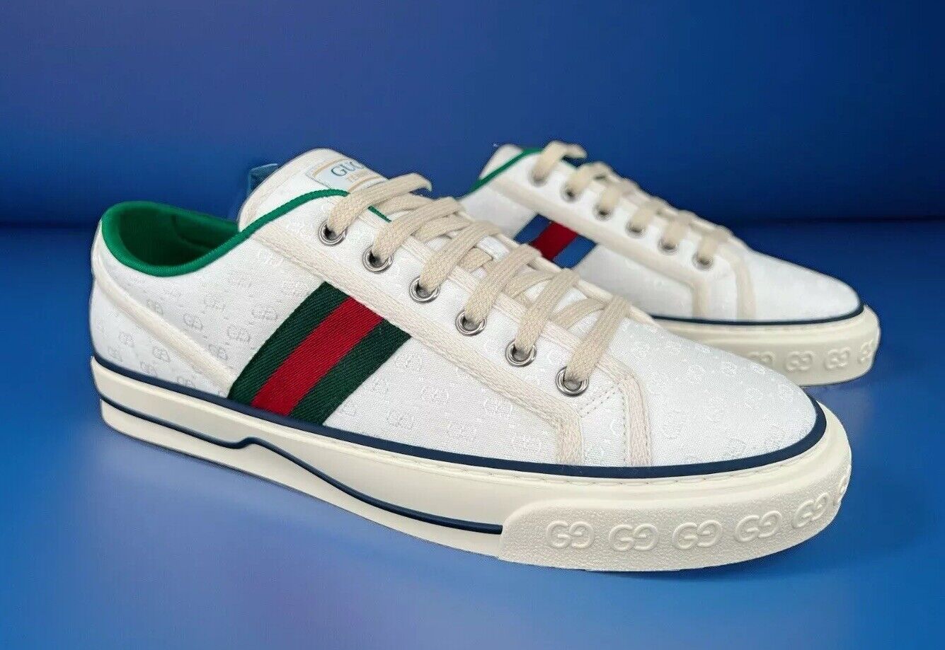Gucci Tennis 1977 Women GG 625787 Monogram Sylvie Fabric Logo Sneakers EU 41
