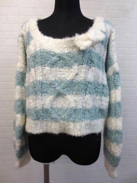 Liz Lisa Ribbon Knit, Light Blue and White Stripe