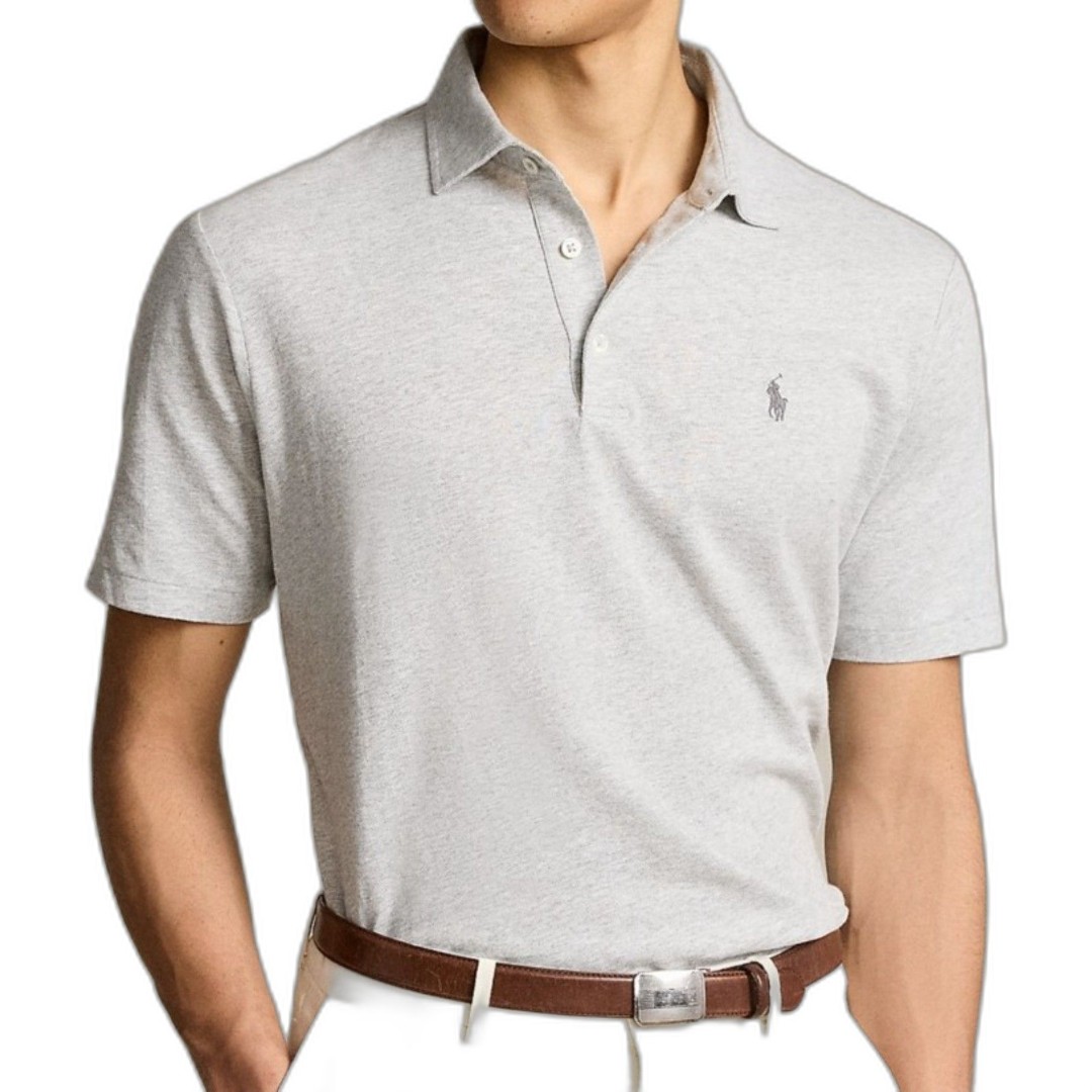 2XL XXL Polo Ralph Lauren Andover Heather Grey Classic Fit Polo Shirt 56