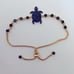 925 Silver turtle bracelet black cz gold