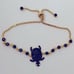 925 Silver turtle bracelet black cz gold